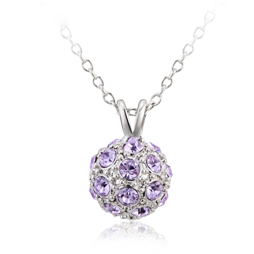 Κολιέ με πέτρες Swarovski Violet Ball Πλατίνα BC10629-1VI